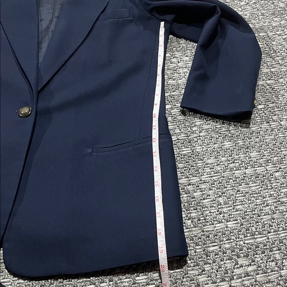 Vintage Talbots | Navy Blue Wool Blazer - Picture 10 of 16